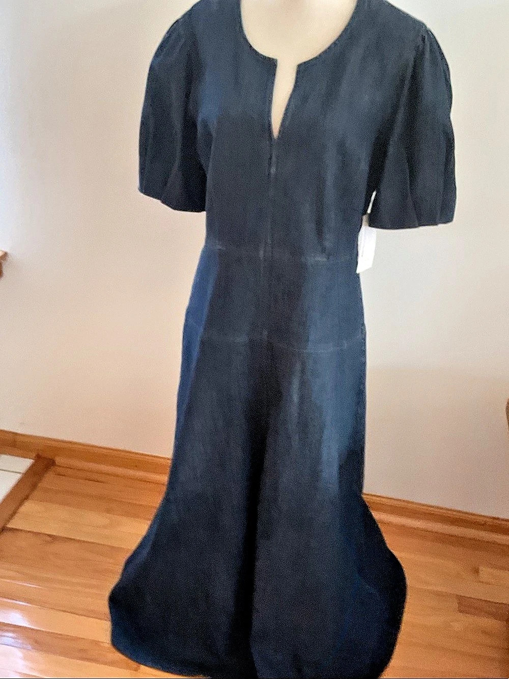Karen Kane Sun Dazed PF SLV MD DRS Maxi Dress Blue Size Medium NWT